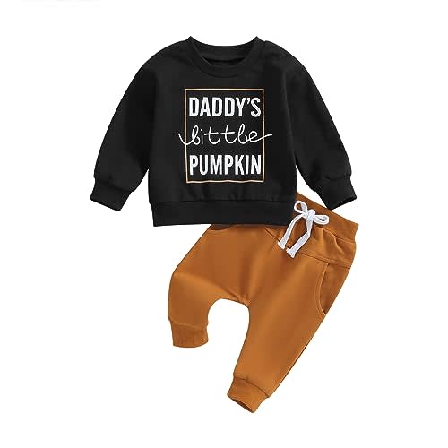 YINGISFITM Fall Baby Boy Clothes Toddler Crewneck Sweatshirt Long Sleeve Shirt Jogger Pants Fall Winter Outfits