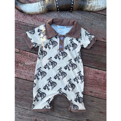 Bronc baby romper
