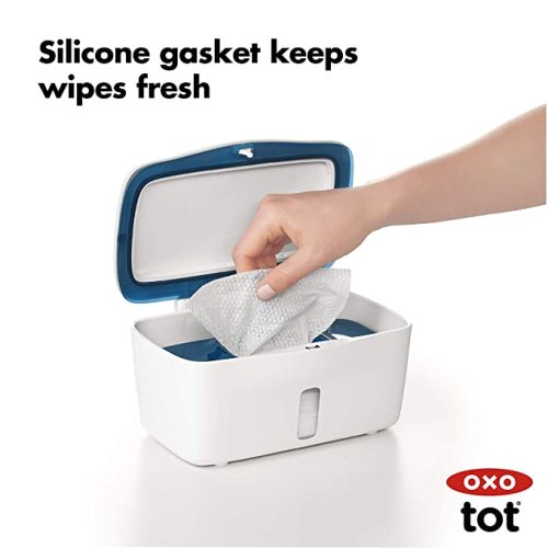 OXO Tot Perfect Pull Wipes Dispenser, Navy, 1 Count (Pack of 1)