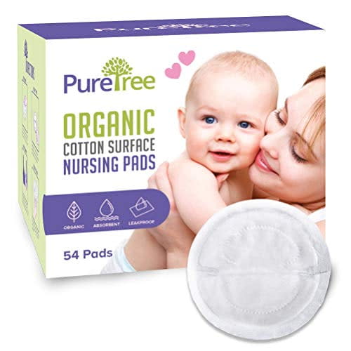 PureTree Organic Cotton Disposable Nursing Pads - for Breastfeeding (2 Boxes - 200 Pads) HSA/FSA Eligible