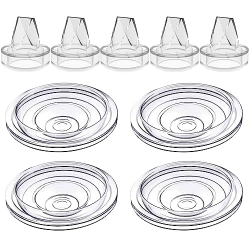 5Pack Silicone Duckbill Valve & 4Pack Silicone Diaphragm Compatible with S9 / S12 / S9Pro / S12Pro Wearable Breastpump, Electric Breast Pump Replacement Parts, Breastfeeding Essential Accessories