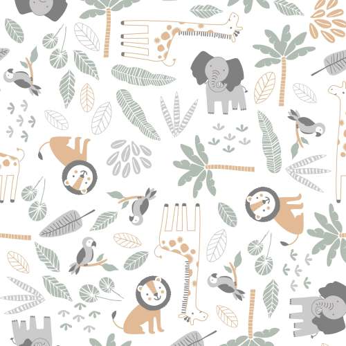 Lambs & Ivy Jungle Friends 100% Cotton Safari Animals Baby Fitted Crib Sheet