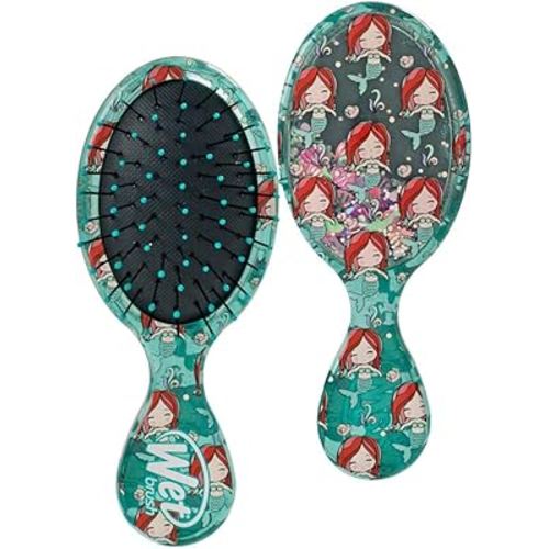Wet Brush Hair Brush Liquid Kitty Glitter And Holographic Confetti Mini Detangler, Protects Against Split Ends and Breakage- Mermaid Glitter
