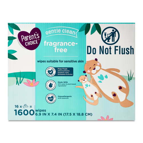 Parents Choice Fragrance-Free Baby Wipes, 1600 Count (Select for More Options)
