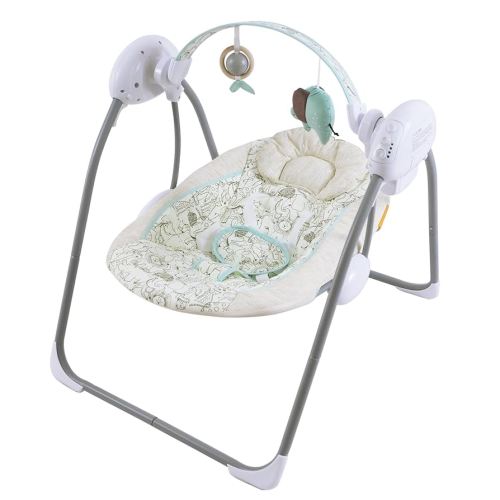 Baby Swing for Infant,Newborn Swing with Music,5 Speed Levels,Timing Setting,Soft Cushion,Foldable Infant Swing for Indoor Outdoor Use 0-9 Months