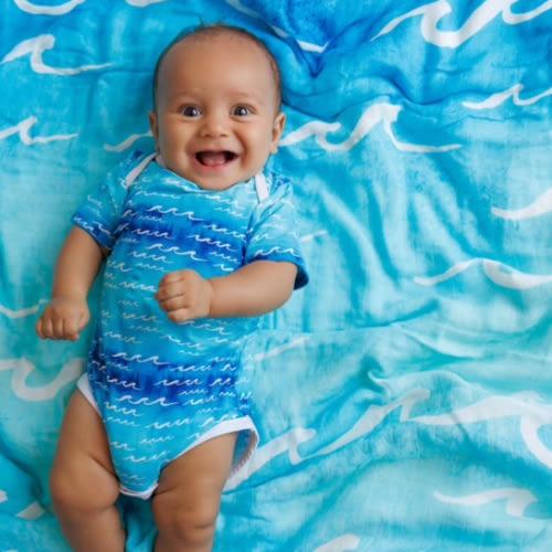Nalu Baby Quilt - Coco Moon Hawaii - Size: 47" x 47"
