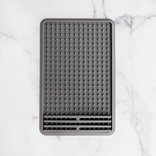 ezpz Drying Rack (Gray) - 100% Silicone + Suctions in Place + Adjustable Pegs - Dishwasher Safe - Durable Long-Lasting Hypo-Allergenic