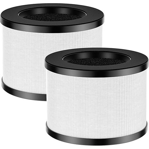 2 Pack TZ-K1 Replacement Filter Compatible with ToLife TZ-K1 Air Puri-fier, MK01 MK06 and FreAire KN6391 Air Purifi-ers, 3-in-1 H13 HEPA Filter, Activated Carbon and Pre-filter, 360° Rotating Filter