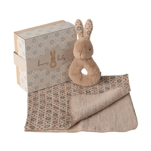 Brands We Love Rabbit rattle set - Cream peach by Janie and Jack