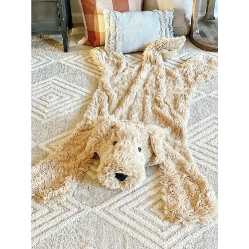 Plush Dog Rug - Golden retriever puppy rug for Kid room - Puppy Nursery