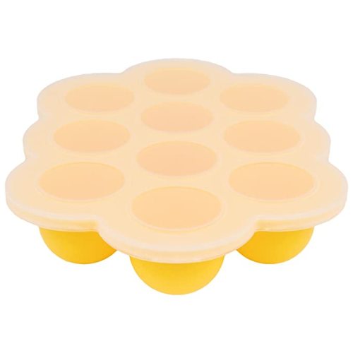 WeeSprout Silicone Freezer Tray with Clip on Lid Perfect Food Storage Container for Homemade Baby Food, Vegetable, Fruit Purees, and Breast Milk (Bright Yellow, Ten 1.5 Ounce Sections)