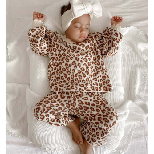 Leopard Knit 2 Piece Set - Long Sleeve