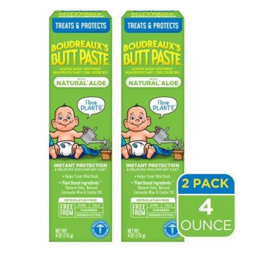 Boudreaux's Butt Paste Baby Diaper Rash Cream With Natural Aloe - 4oz/2pk
