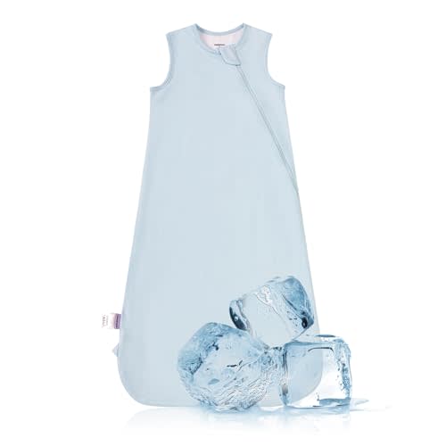 BubblePanda Cooling Summer Sleep Sack 0.5 Tog 0-6 Months Q-Max 0.3 Soft Lightweight Sleep Sack 3-6 Months Baby Cooling Blanket for Hot Sleeper Night Sweats for Infant Newborn Transition