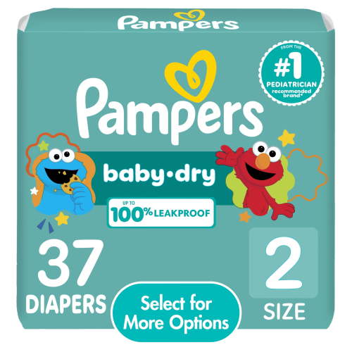 Pampers Baby Dry Baby Diapers Size 2, 37 Count (Select for More Options)