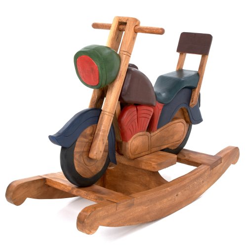 Rocking Motorcycle Solid Wooden Handmade Motorbike Horse Painted