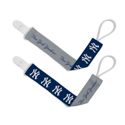 Babyfanatic Officially Licensed Unisex Pacifier Clip 2-pack - Mlb New York Yankees - Officially Licensed Baby Apparel