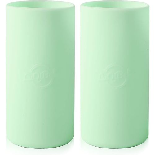 (2-Pack, Mint) Baby Bottle Sleeves for Dr. Brown Baby Bottle 8 oz - Reusable Silicone Baby Bottle Sleeve with Wide Neck - Dishwasher-Safe Bottle Cover for Baby with Cutout for Easy-to-See Measurement