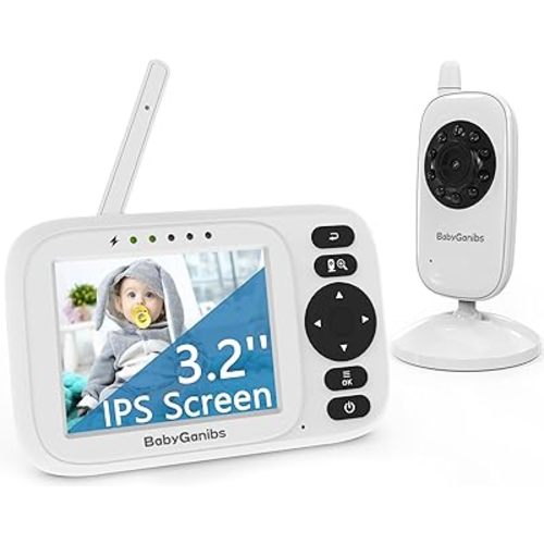 Baby Monitor with Camera and Audio, 3.2'' IPS Portable Baby Monitor No WiFi with 1000ft Long Range, Remote Pan-Tilt Video Baby Monitor, Infrared Night Vision, ECO Mode, Powerful Battery