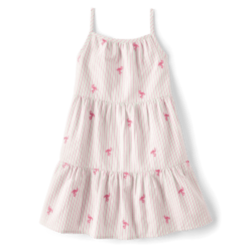 Girls Sleeveless Schiffli Flamingo Tiered Dress - Seaside Palms | Gymboree - SIMPLYWHTCHILDRENS PLACE-27X27