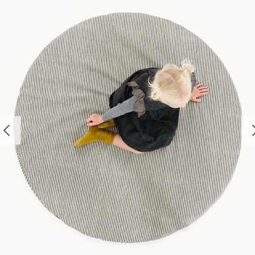 Padded Midi Circle - Tummy Time Mat - Stone Stripe