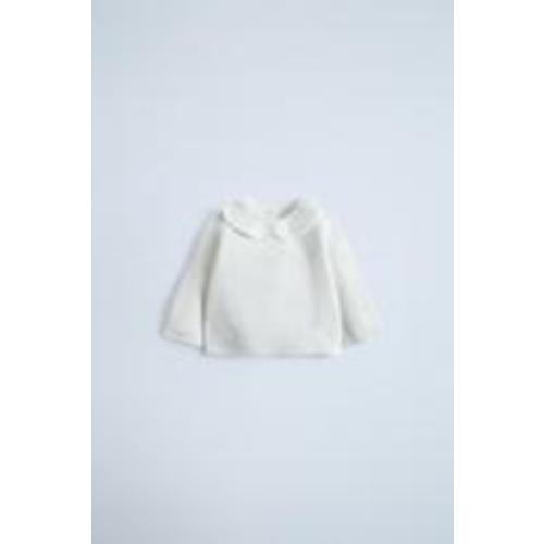 PETER PAN COLLAR KNIT SWEATER - Light ecru | ZARA United States