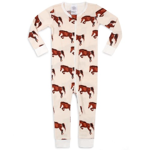 Natural Horse Organic Cotton Zipper Pajama