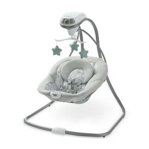 Graco Simple Sway Compact Electric Baby Swing, Soothing Vibration Cradle, Ivy, 14.42 lbs