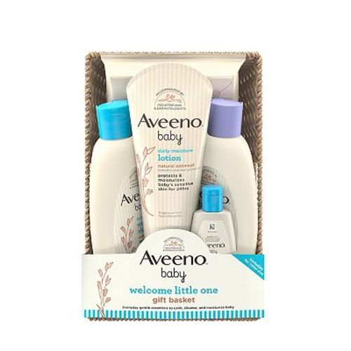 Aveeno 5-Piece Welcome Baby Gift Set for Parents-To-Be