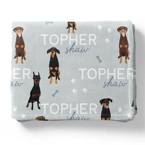 Personalized Kids Blanket | Doberman