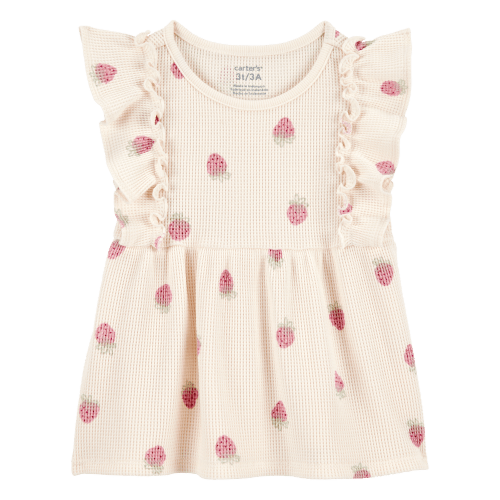 Baby Strawberry-Print Waffle Knit Top - Carter's | Carter's