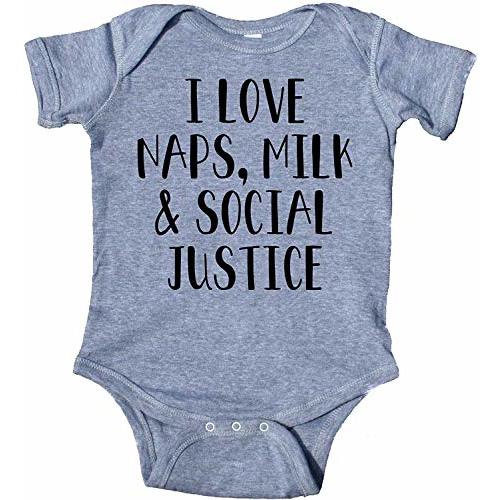 GKrepps I Love Naps Milk and Social Justice Baby Onesie Feminist Bodysuit Baby Clothes