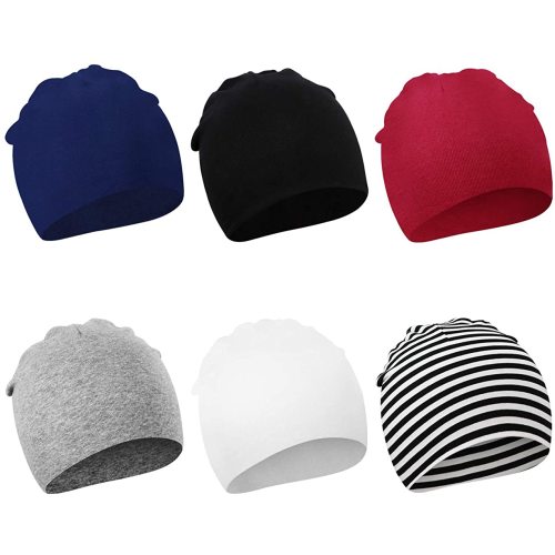 DRESHOW BQUBO 6 Pack Unisex Baby Beanie Hat Infant Baby Soft Cute Knit Cap Nursery Beanie