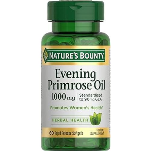 Nature's Bounty Evening Primrose Oil, Promotes Women's Health, 1000 mg Evening Primrose Oil, 60 Rapid Release Softgels