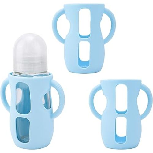 Silicone Cases for Bottles for Philips Avent, 240ml Anti-Burn and Anti-Fall Silicone Bottle Protector with Handle, Bottle Cover, Compatible with Philips Avent, 240 ml (Blue)