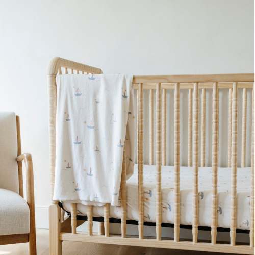 SAILBOAT MINKY STRETCH LUXE CRIB SHEETS