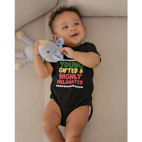 Young, Gifted & Highly Melanated Onesie, Juneteenth, Black History Gift, Black Baby Onesies, Baby gift, African Pride Black Pride Shirt