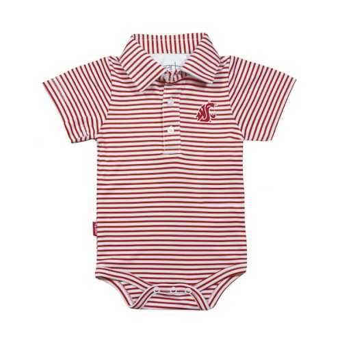 Washington State Cougars Garb Infant Carson Polo Bodysuit - Crimson/White