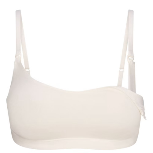 COTTON JERSEY MATERNITY NURSING SCOOP BRALETTE | MARBLE