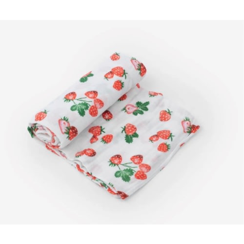 Little Unicorn Cotton Muslin Swaddle Blanket | Strawberry Patch