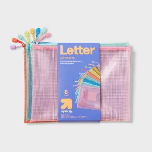 8pk of Colored Zip Pouches - up&up™