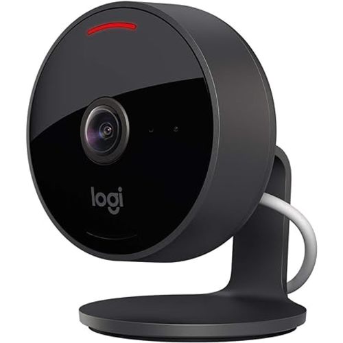 Logitech Circle View Weatherproof Wired Home Security Camera with Logitech TrueView Video, 180° Wide Angle, 1080p HD, Night Vision, 2-Way Audio, Tilt for Privacy, Apple HomeKit Secure Video