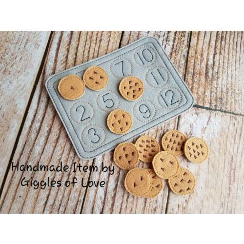 Counting Cookies - learning, educational toy, counting 1 to 12, toddler, preschool, learning to count, quiet time, pretend play