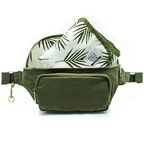 Ditty Co. - Lanikai Small Diaper Bag - Portable Changing Pad - Crossbody Bags For Women - Fanny Pack - Baby Travel Essentials (Olive Green)