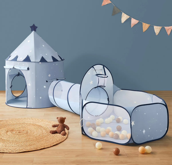 Tiny Land Adventure Play Tunnel with Ball Pit & Tent