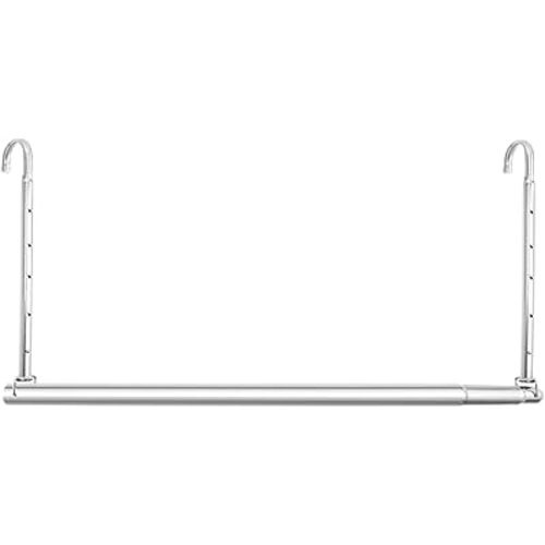 Closet Hanging Rod, Adjustable Width and Height Space-Saving Clothes Hanging Bar, 1 Pack Chrome