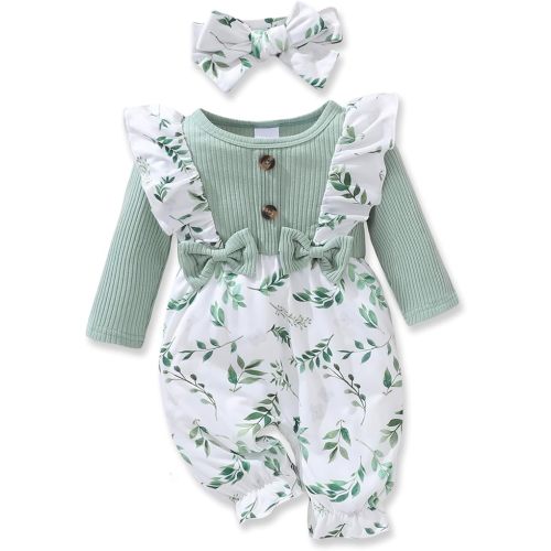 Newborn Baby Girl Clothes Infant One-Piece Romper+Jumpsuit+Bodysuit+Headband Fall Winter Outfits New Born Set