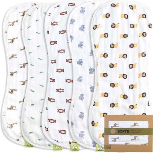 SOFTE Muslin Baby Burp Cloth, The Wild - KeaBabies | Maisonette