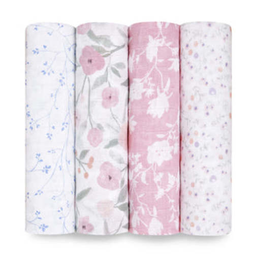 Floral Cotton Muslin Swaddles 4pk | aden + anais
