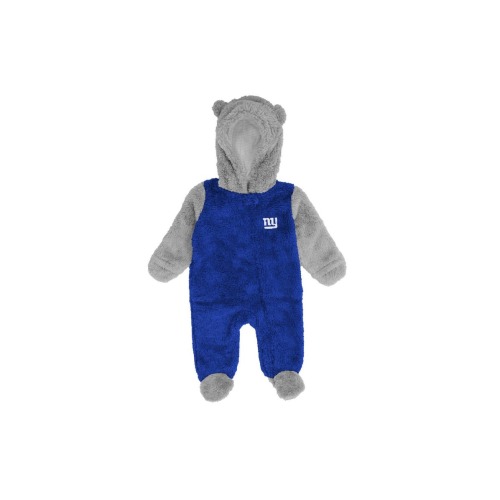 Newborn & Infant Royal/Gray New York Giants Game Nap Teddy Fleece Bunting Full-Zip Sleeper, 3-6 M